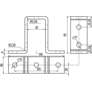 ДКС Крепление стеновое для двойного С-образного профиля 41х41, INOX 304 IBMD1052C DKC ДКС Крепление стеновое для двойного С-образного профиля 41х41, INOX 304 IBMD1052C DKC