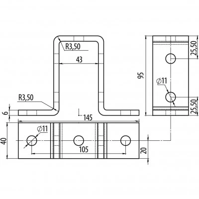 ДКС Крепление стеновое для двойного С-образного профиля 41х41, INOX 304 IBMD1052C DKC ДКС Крепление стеновое для двойного С-образного профиля 41х41, INOX 304 IBMD1052C DKC