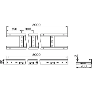 ДКС Лоток лестничный 80х700х6000, 2 мм, AISI304 ILH6870C DKC ДКС Лоток лестничный 80х700х6000, 2 мм, AISI304 ILH6870C DKC