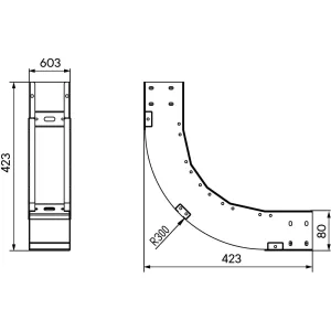 ДКС Угол вертикальный внутренний 90 градусов 80х600, R300, 1,5 мм, AISI 304 ILIM3860C DKC ДКС Угол вертикальный внутренний 90 градусов 80х600, R300, 1,5 мм, AISI 304 ILIM3860C DKC