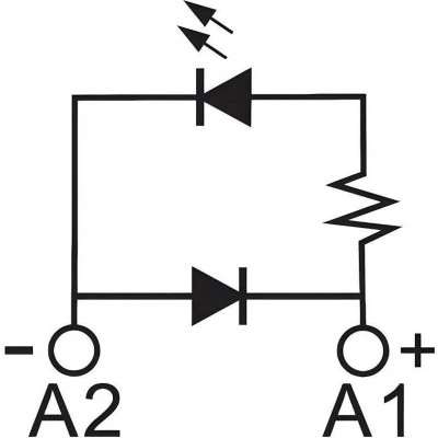 ДКС Модуль индикации и защиты, LED зеленый+диод (A1+), 110-240V DC IMD-LD3G DKC ДКС Модуль индикации и защиты, LED зеленый+диод (A1+), 110-240V DC IMD-LD3G DKC