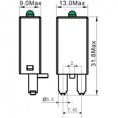 ДКС Модуль индикации и защиты, LED зеленый+диод, 6-24V DC IMD-LDD1G DKC ДКС Модуль индикации и защиты, LED зеленый+диод, 6-24V DC IMD-LDD1G DKC