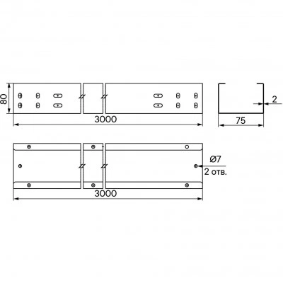 ДКС Лоток неперфорированный 80х75х3000, 2 мм, INOX304 INH807C DKC ДКС Лоток неперфорированный 80х75х3000, 2 мм, INOX304 INH807C DKC