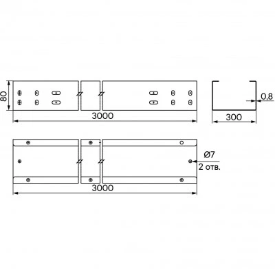 ДКС Лоток неперфорированный 80x300х3000, 0,8 мм, INOX304 INL830C DKC ДКС Лоток неперфорированный 80x300х3000, 0,8 мм, INOX304 INL830C DKC