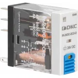 ДКС Реле миниатюрное промышленное, 2CO, ком. ток 8А, AgSnO₂, напряжение 110VDC, опция: тест-кнопка+светодиод+защитный диод IR-110DC-2CO-D DKC