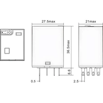 ДКС Реле миниатюрное промышленное общего назначения, 4CO, ком. ток 6А, AgSnO2, напряжение 115V AC, опция: тест-кнопка+светодиод IR-115AC-4CO-D DKC ДКС Реле миниатюрное промышленное общего назначения, 4CO, ком. ток 6А, AgSnO2, напряжение 115V AC, опция: тест-кнопка+светодиод IR-115AC-4CO-D DKC