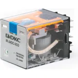 ДКС Реле миниатюрное силовое, 3CO, ком. ток 16А, AgSnO2, напряжение 220V DC, опция: тест-кнопка+светодиод+защитный диод IR-220DC-3CO-D DKC