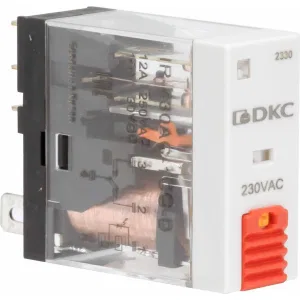 ДКС Реле миниатюрное промышленное, 1CO, ком. ток 12А, AgSnO2, напряжение 230V AC, опция: тест-кнопка+светодиод IR-230AC-1CO-D DKC ДКС Реле миниатюрное промышленное, 1CO, ком. ток 12А, AgSnO2, напряжение 230V AC, опция: тест-кнопка+светодиод IR-230AC-1CO-D DKC