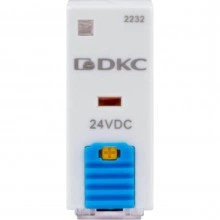 ДКС Реле миниатюрное промышленное, 2CO, ком. ток 8А, AgSnO2, напряжение 24V DC, опция: тест-кнопка+светодиод+защитный диод IR-24DC-2CO-D DKC