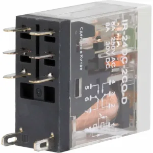 ДКС Реле миниатюрное промышленное, 2CO, ком. ток 8А, AgSnO2, напряжение 24V DC, опция: тест-кнопка+светодиод+защитный диод IR-24DC-2CO-D DKC ДКС Реле миниатюрное промышленное, 2CO, ком. ток 8А, AgSnO2, напряжение 24V DC, опция: тест-кнопка+светодиод+защитный диод IR-24DC-2CO-D DKC
