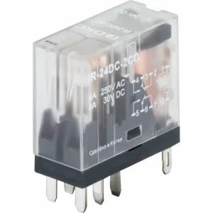 ДКС Реле миниатюрное промышленное, 2CO, ком. ток 8А, AgSnO2, напряжение 24V DC, опция: светодиод IR-24DC-2CO DKC ДКС Реле миниатюрное промышленное, 2CO, ком. ток 8А, AgSnO2, напряжение 24V DC, опция: светодиод IR-24DC-2CO DKC