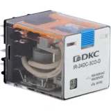 ДКС Реле миниатюрное силовое, 3CO, ком. ток 16А, AgSnO2, напряжение 24V DC, опция: тест-кнопка+светодиод+защитный диод IR-24DC-3CO-D DKC