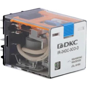 ДКС Реле миниатюрное силовое, 3CO, ком. ток 16А, AgSnO2, напряжение 24V DC, опция: тест-кнопка+светодиод+защитный диод IR-24DC-3CO-D DKC ДКС Реле миниатюрное силовое, 3CO, ком. ток 16А, AgSnO2, напряжение 24V DC, опция: тест-кнопка+светодиод+защитный диод IR-24DC-3CO-D DKC