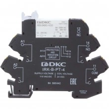 ДКС Реле интерфейсное, 1CO, ком. ток 6А, AgSnO2, напряжение 110V AC/DC, push-in клеммы. IRK-110UC-1CO-PT DKC