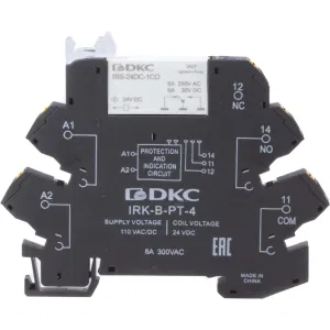 ДКС Реле интерфейсное, 1CO, ком. ток 6А, AgSnO2, напряжение 110V AC/DC, push-in клеммы. IRK-110UC-1CO-PT DKC ДКС Реле интерфейсное, 1CO, ком. ток 6А, AgSnO2, напряжение 110V AC/DC, push-in клеммы. IRK-110UC-1CO-PT DKC