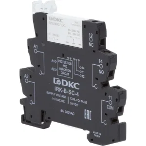 ДКС Реле интерфейсное, 1CO, ком. ток 6А, AgSnO2, напряжение 110V AC/DC, винтовые клеммы. IRK-110UC-1CO DKC ДКС Реле интерфейсное, 1CO, ком. ток 6А, AgSnO2, напряжение 110V AC/DC, винтовые клеммы. IRK-110UC-1CO DKC
