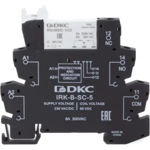 ДКС Реле интерфейсное, 1CO, ком. ток 6А, AgSnO2, напряжение 230V AC/DC, винтовые клеммы. IRK-230UC-1CO DKC ДКС Реле интерфейсное, 1CO, ком. ток 6А, AgSnO2, напряжение 230V AC/DC, винтовые клеммы. IRK-230UC-1CO DKC