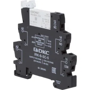 ДКС Реле интерфейсное, 1CO, ком. ток 6А, AgSnO2, напряжение 230V AC/DC, винтовые клеммы. IRK-230UC-1CO DKC ДКС Реле интерфейсное, 1CO, ком. ток 6А, AgSnO2, напряжение 230V AC/DC, винтовые клеммы. IRK-230UC-1CO DKC