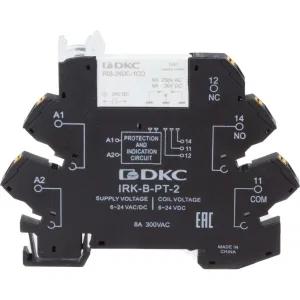 ДКС Реле интерфейсное, 1CO, ком. ток 6А, AgSnO2, напряжение 24V AC/DC, push-in клеммы. IRK-24UC-1CO-PT DKC ДКС Реле интерфейсное, 1CO, ком. ток 6А, AgSnO2, напряжение 24V AC/DC, push-in клеммы. IRK-24UC-1CO-PT DKC