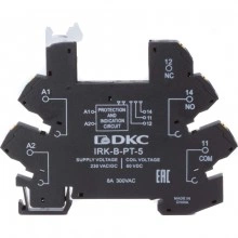 ДКС Колодка ультратонкая для реле серии RIS, вх. напр. 230V AC/DC, push-in клеммы IRK-B-PT-5 DKC