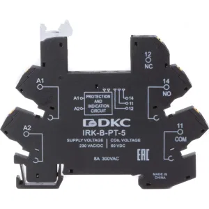 ДКС Колодка ультратонкая для реле серии RIS, вх. напр. 230V AC/DC, push-in клеммы IRK-B-PT-5 DKC ДКС Колодка ультратонкая для реле серии RIS, вх. напр. 230V AC/DC, push-in клеммы IRK-B-PT-5 DKC