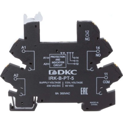 ДКС Колодка ультратонкая для реле серии RIS, вх. напр. 230V AC/DC, push-in клеммы IRK-B-PT-5 DKC