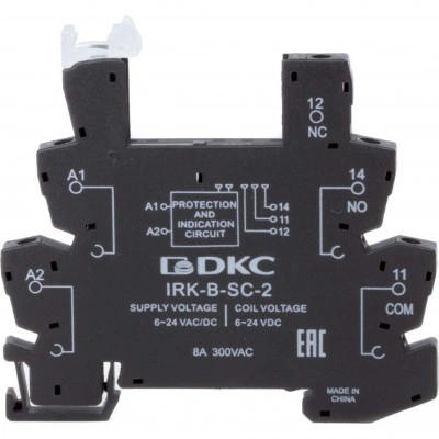 ДКС Колодка ультратонкая для реле серии RIS, вх. напр. 6-24V AC/DC, винт. клеммы IRK-B-SC-2 DKC