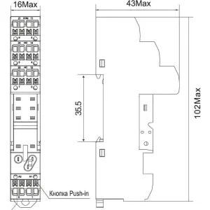 ДКС Колодка с клеммами push-in для реле серии IRM IRM-B-PT DKC ДКС Колодка с клеммами push-in для реле серии IRM IRM-B-PT DKC