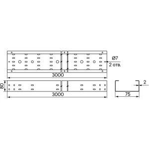 ДКС Лоток перфорированный 80х75х3000, 2 мм, INOX304 ISH807C DKC ДКС Лоток перфорированный 80х75х3000, 2 мм, INOX304 ISH807C DKC