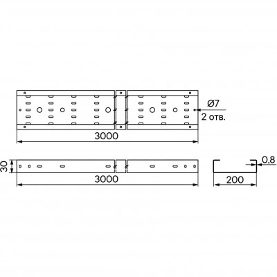 ДКС Лоток перфорированный 30х200х3000, 0,8 мм, INOX304 ISL320C DKC ДКС Лоток перфорированный 30х200х3000, 0,8 мм, INOX304 ISL320C DKC