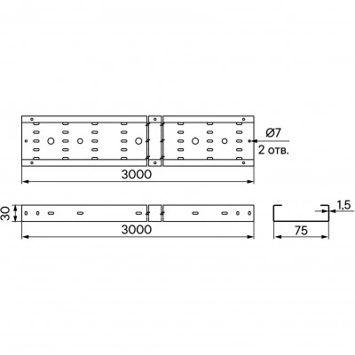 ДКС Лоток перфорированный 50х75х3000, 1,5 мм, INOX304 ISM507C DKC ДКС Лоток перфорированный 50х75х3000, 1,5 мм, INOX304 ISM507C DKC