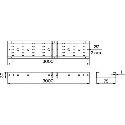 ДКС Лоток перфорированный 50x75х3000, 1,0 мм, INOX304 ISV507C DKC ДКС Лоток перфорированный 50x75х3000, 1,0 мм, INOX304 ISV507C DKC