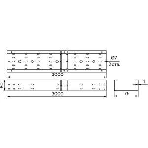 ДКС Лоток перфорированный 80x75х3000, 1,0 мм, INOX304 ISV807C DKC ДКС Лоток перфорированный 80x75х3000, 1,0 мм, INOX304 ISV807C DKC