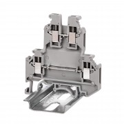 ДКС Клемма двухуровневая, винтовой зажим, 4 точки подключения, 2.5 кв.мм, серая KRUK-3 DKC