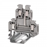 ДКС Клемма двухуровневая, винтовой зажим, 4 точки подключения, 4 кв.мм, серая KRUK-5-PV DKC