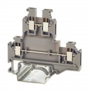 ДКС Клемма двухуровневая, винтовой зажим, 4 точки подключения, 2.5 кв.мм, серая KRUKB-3 DKC