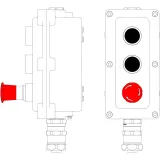 ДКС Взрывонепроницаемый пост управления из алюминия LCSD-03-B-MC-P1B(11)x1-P1B(11)x1-P6R(11)x1-PCMB-KAEPM3MHK-26 / 1Ex d IIB T5 Gb / Ex tb IIIC T95°С Db IP66 LCSD21000136 DKC