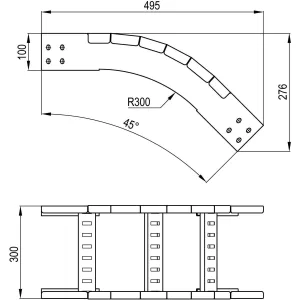 ДКС Угол вертикальный внешний 45 градусов, 100х300 R300, лонжерон 1,5 мм, в комплекте с крепежными элементами и соединительными пластинами, необходимымидля монтажа LIO0133K DKC ДКС Угол вертикальный внешний 45 градусов, 100х300 R300, лонжерон 1,5 мм, в комплекте с крепежными элементами и соединительными пластинами, необходимымидля монтажа LIO0133K DKC