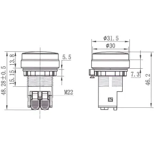 ДКС Сигнальный индикатор со встроенным диодом 220В, красный, алюминий, зажим Plug-In M22L-F220RAP DKC ДКС Сигнальный индикатор со встроенным диодом 220В, красный, алюминий, зажим Plug-In M22L-F220RAP DKC