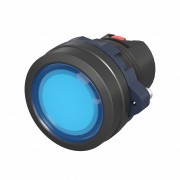 ДКС Головка кнопки плоская прозрачная без фиксации, синяя M22P-FMLBP DKC