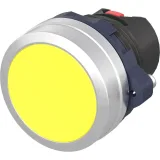 ДКС Кнопка плоская без фиксации, жёлтая, алюминиевое кольцо M22P-FMYA DKC