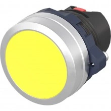 ДКС Кнопка плоская без фиксации, жёлтая, алюминиевое кольцо M22P-FMYA DKC