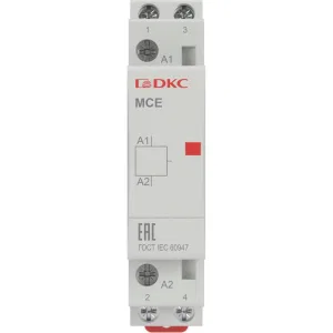 ДКС Контактор модульный YON max типа MCE, 2P, 20A, 240В, 2НО MCE-20-20-A240 DKC ДКС Контактор модульный YON max типа MCE, 2P, 20A, 240В, 2НО MCE-20-20-A240 DKC