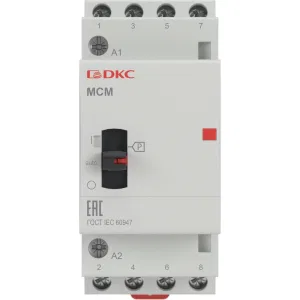 ДКС Контактор модульный YON max типа MCМ с ручным управлением, 4P, 25A, 240В, 4НО MCM-25-40-A240 DKC ДКС Контактор модульный YON max типа MCМ с ручным управлением, 4P, 25A, 240В, 4НО MCM-25-40-A240 DKC