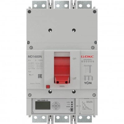 ДКС Авт. выкл. YON MD1000H-MR2 3P 1000А 85kA Ir 0.4…1xIn Isd 1.5…10xIn MD1000H-MR2 DKC ДКС Авт. выкл. YON MD1000H-MR2 3P 1000А 85kA Ir 0.4…1xIn Isd 1.5…10xIn MD1000H-MR2 DKC