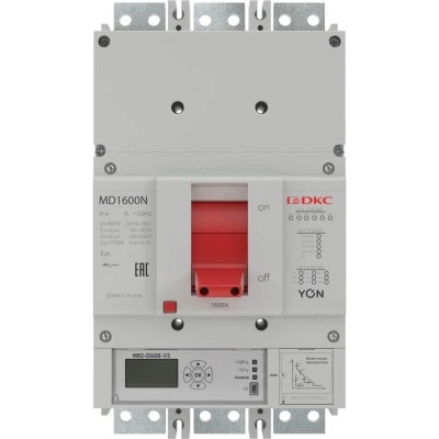 ДКС Авт. выкл. YON MD1600H-MR2 3P 1600А 85kA Ir 0.4…1xIn Isd 1.5…10xIn MD1600H-MR2 DKC ДКС Авт. выкл. YON MD1600H-MR2 3P 1600А 85kA Ir 0.4…1xIn Isd 1.5…10xIn MD1600H-MR2 DKC