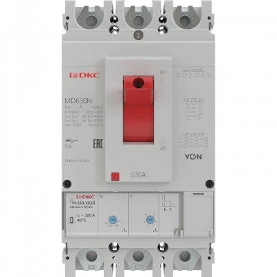 ДКС Авт. выкл. YON MD630H-TM400 3P 400А 65kA Ir 0.7…1xIn Ii 5…10xIn MD630H-TM400 DKC ДКС Авт. выкл. YON MD630H-TM400 3P 400А 65kA Ir 0.7…1xIn Ii 5…10xIn MD630H-TM400 DKC
