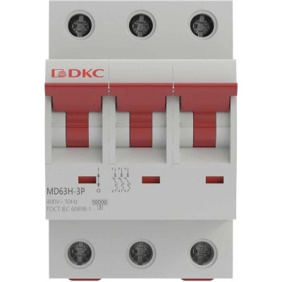ДКС Автоматический выключатель модульный YON max типа MD63H, 10кА, 3 полюса, хар-ка B, 32А MD63H-3PB32 DKC ДКС Автоматический выключатель модульный YON max типа MD63H, 10кА, 3 полюса, хар-ка B, 32А MD63H-3PB32 DKC