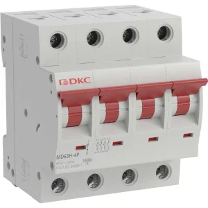 ДКС Автоматический выключатель модульный YON max типа MD63H, 10кА, 4 полюса, хар-ка C, 6А MD63H-4PC6 DKC ДКС Автоматический выключатель модульный YON max типа MD63H, 10кА, 4 полюса, хар-ка C, 6А MD63H-4PC6 DKC