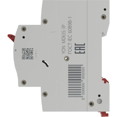 ДКС Автоматический выключатель модульный YON max типа MD63S, 4,5кА, 3 полюса, хар-ка B, 4А MD63S-3PB4 DKC ДКС Автоматический выключатель модульный YON max типа MD63S, 4,5кА, 3 полюса, хар-ка B, 4А MD63S-3PB4 DKC